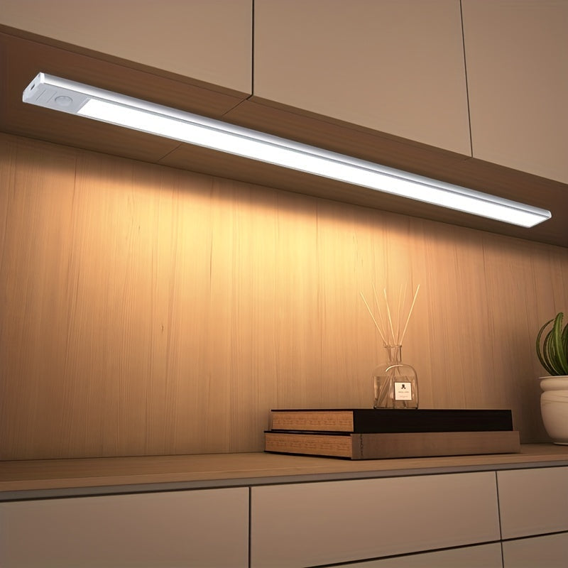 Stylish LED motion sensor light with dual brightness settings for customizable illumination.