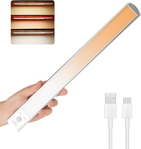 Sleek wireless LED light with motion detection for energy-saving home lighting solutions.