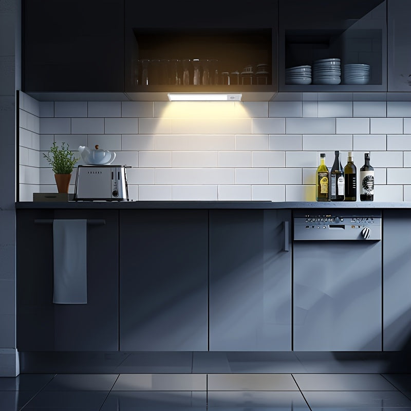Wireless LED motion sensor spotlight with rechargeable battery, designed for security lighting.