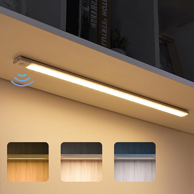 Rechargeable LED motion sensor light with a sleek, compact design, offering wireless, energy-efficient lighting – perfect for home, office, or hallway use.