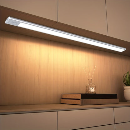 Stylish LED motion sensor light with dual brightness settings for customizable illumination.